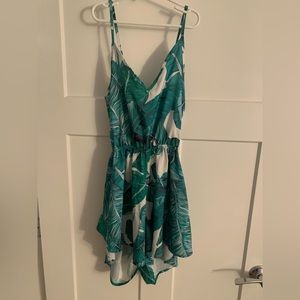 Green floral Amazon romper